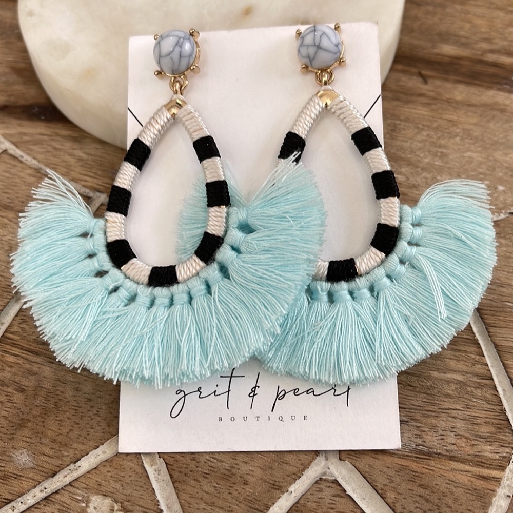Boho beach tassel earrings